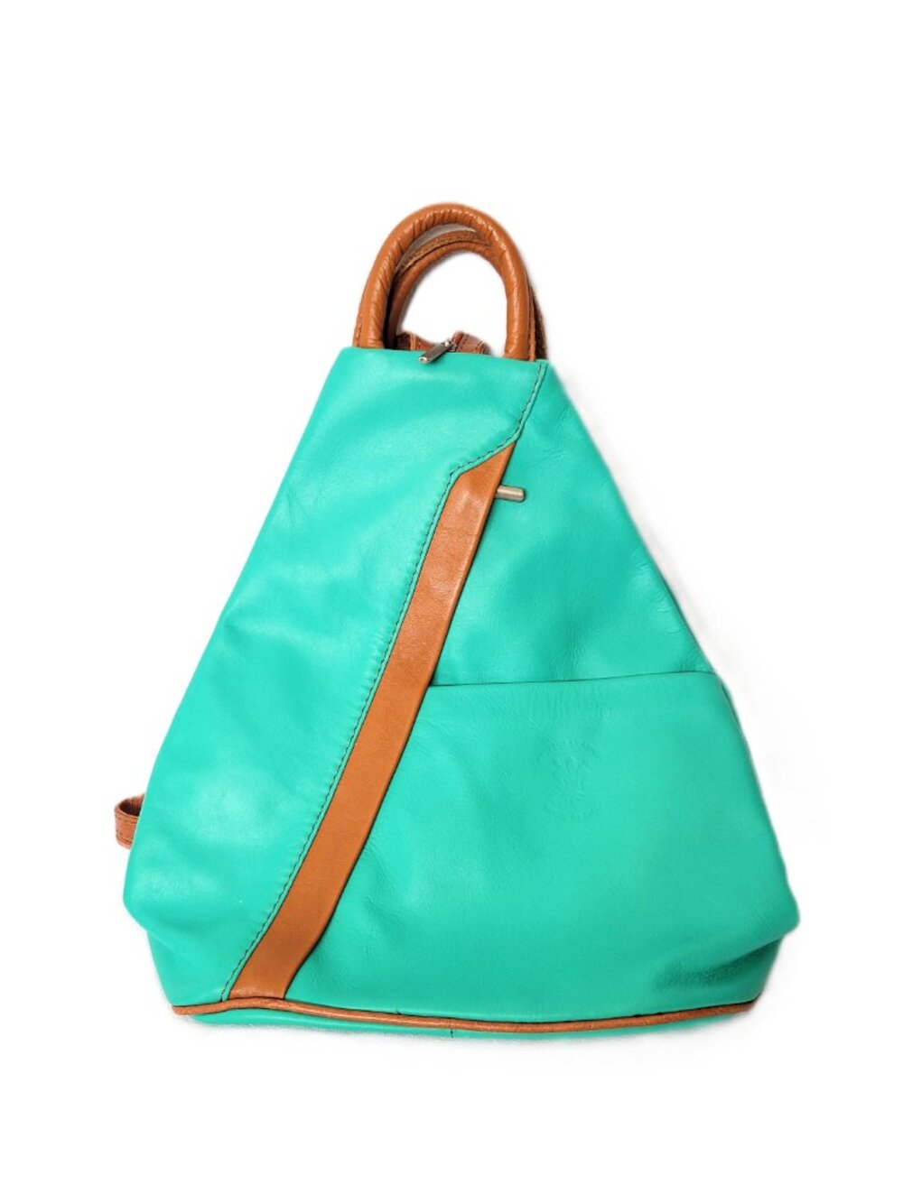 LaGaksta Stella Convertible Leather Backpack Purse Teal Mint Green Italy READ